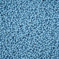 1 Hank of 11/0 Solgel Opaque Dyed Chalk Blue Seed Beads