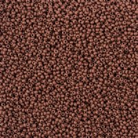 22 Grams of 11/0 Matte Opaque Dark Brown Terra Intensive Seed Beads