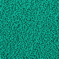 22 Grams of 11/0 Matte Opaque Dark Green Terra Intensive Seed Beads