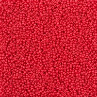 22 Grams of 11/0 Matte Opaque Red Terra Intensive Seed Beads