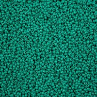50 grams of 11/0 Opaque Dark Green Terra Intensive Seed Beads