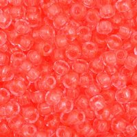 50 Grams of 11/0 Transparent Dyed Dark Salmon Rose Seed Beads