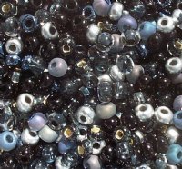 50g 2/0 Black Multi Mix Seed Beads