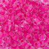 50g 2/0 Crystal Colorlined Neon Pink Seed Beads