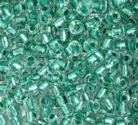 50g 2/0 Metallic Green Lined Crystal Seed Beads