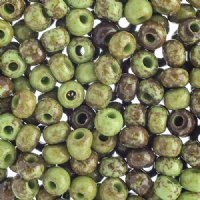 50g of 2/0 Opaque Light Green Travertine Seed Beads 
