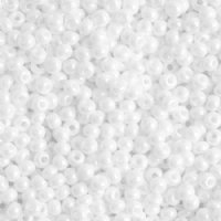 50g 2/0 Opaque Lustre White Seed Beads