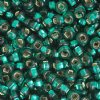 20 Gram Vial of 2/0 Silver Lined Teal Green Seed Beads