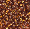20 Gram Vial of 2/0 Silver Lined Dark Topaz Seed Beads