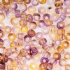 20 Gram Vial of 2/0 Transparent Crystal, Purple, & Yellow Seed Beads