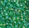 20 Gram Vial of 2/0 Transparent Medium Green AB Seed Beads