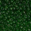 20 Gram Vial of 2/0 Transparent Medium Green Seed Beads