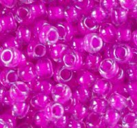 50g 6/0 Colorlined Neon Purple Seed Beads