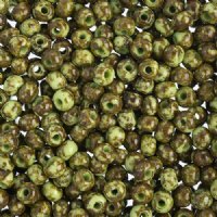 50g of 6/0 Opaque Green Travertine Seed Beads