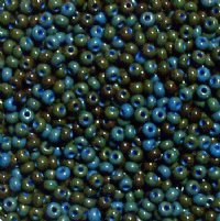 50g of 6/0 Opaque Medium Blue Travertine Seed Beads 