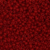 50g 6/0 Opaque Medium Dark Red Seed Beads