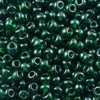 50g 6/0 Transparent Green Lustre Seed Beads