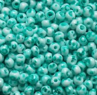 50g of White & Green Terra Melafyr 6/0 Seed Beads