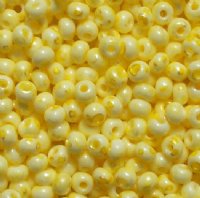50g of White & Yellow Terra Melafyr 6/0 Seed Beads
