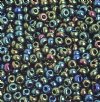 50g 8/0 Metallic Green Iris Seed Beads