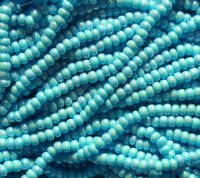 50g 8/0 Opaque Turquoise Blue AB Seed Beads
