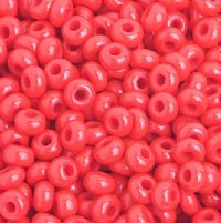 50g 8/0 Opaque Light Red Seed Beads