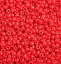 50g 8/0 Opaque Medium Red Seed Beads
