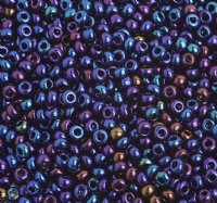 50g 8/0 Metallic Navy Iris Seed Beads