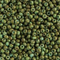 50g 8/0 Opaque Turquoise Travertine Seed Beads 
