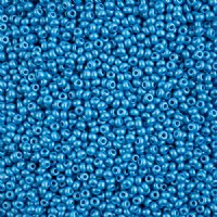 25 Grams of 8/0 Preciosa PermaLux Dyed Chalk Gloss Dark Turquoise Blue Seed Beads