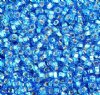 50g 8/0 Silverlined Aqua Seed Beads