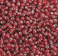 50g 8/0 Silverlined Garnet Seed Beads