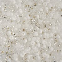 50g of 8/0 White Multi Mix Seed Beads