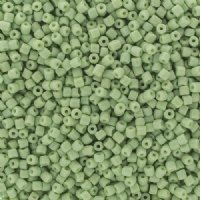 25g, 9/0 3-Cut Opaque Pale Green Seed Beads