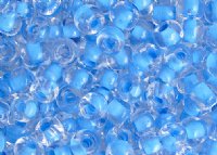 50g 2/0 Crystal Colorlined Blue Seed Beads