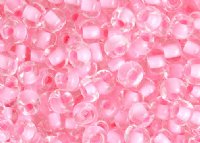 50g 2/0 Crystal Colorlined Pink Seed Beads