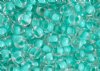 50g 2/0 Crystal Colorlined Teal Green Seed Beads