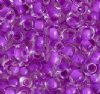 50g 2/0 Crystal Colorlined Neon Purple Seed Beads