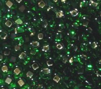 50g 6/0 Kelly Green Silver Lined Seed Beads