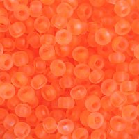 50g 6/0 Transparent Matte Neon Orange Seed Beads