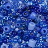 50 Grams Mixed Blue Seed & Bugle Beads