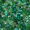 50 Grams Mixed Green Seed & Bugle Beads