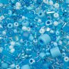 50 Grams Mixed Aqua Seed & Bugle Beads