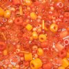 50 Grams Mixed Orange Seed & Bugle Beads