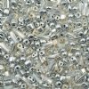 50 Grams Mixed Silver Glass Seed & Bugle Beads