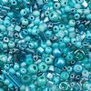 50 Grams Mixed Turquoise Blue Glass Seed & Bugle Beads