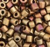 25 Grams 5.7mm Matte Metallic Copper Mix Large Hole Tube Beads