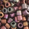 25 Grams 5.7mm Matte Metallic Mix Large Hole Tube Beads