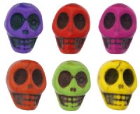 18 10mm Multi Dyed Magnesite Skull Beads