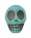 18 10mm Turquoise Dyed Magnesite Skull Beads